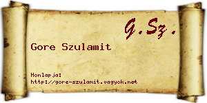 Gore Szulamit névjegykártya